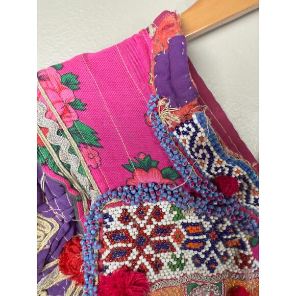 Vintage Handmade Beaded Embroidered Afghan Tribal Kuchi Dress - Picture 11 of 12